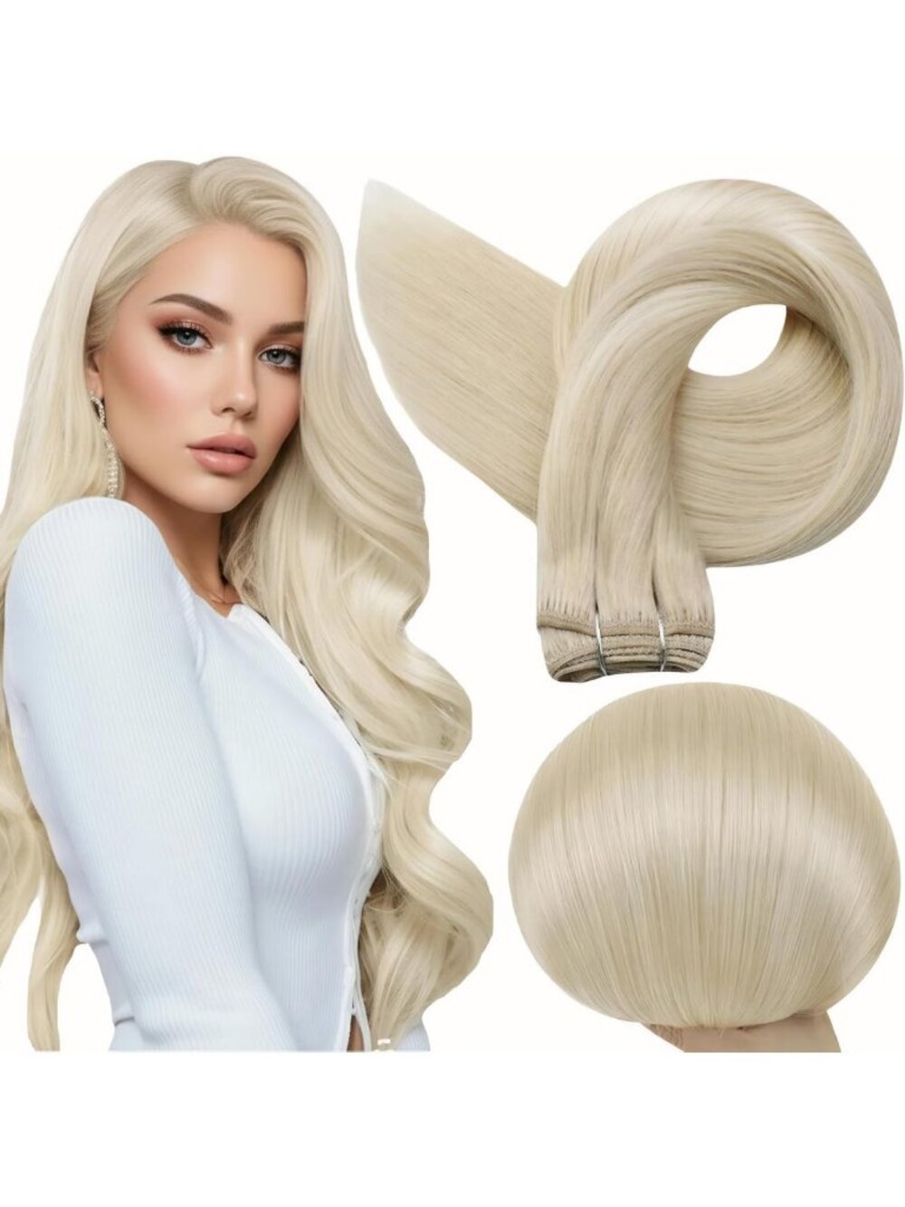 Full Shine Hair Extensions 24 Inch Weft Hair Extensions Human Hair Color